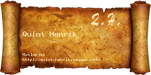 Quint Henrik névjegykártya